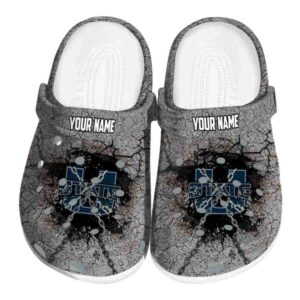 personalized utah state aggies cracked ground texture clog best selling