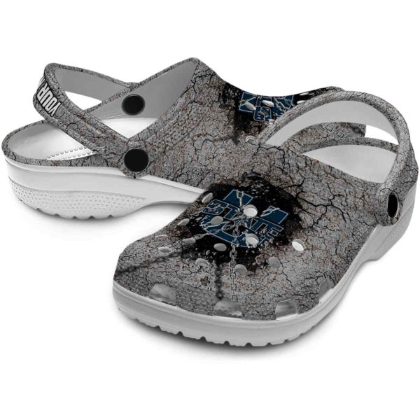 personalized utah state aggies cracked ground texture clog high quality