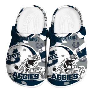 personalized utah state aggies football helmet clog best selling