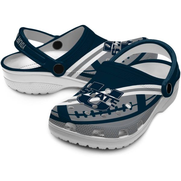 personalized utah state aggies football motif clog high quality