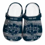 personalized utah state aggies paint splatter graphics clog best selling