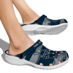 personalized utah state aggies paint splatter graphics clog fashion forward