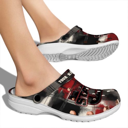 personalized utah state aggies plaid fusion clog fashion forward