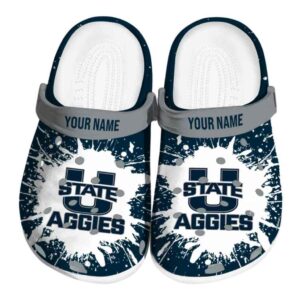 personalized utah state aggies splash art clog best selling