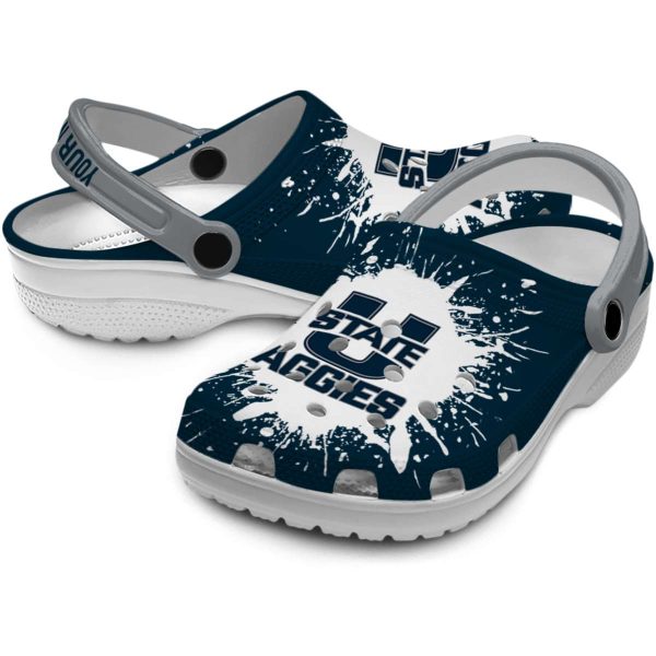 personalized utah state aggies splash art clog high quality