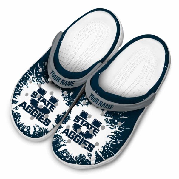 personalized utah state aggies splash art clog latest model