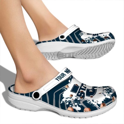 personalized utah state aggies zigzag paint burst clog fashion forward