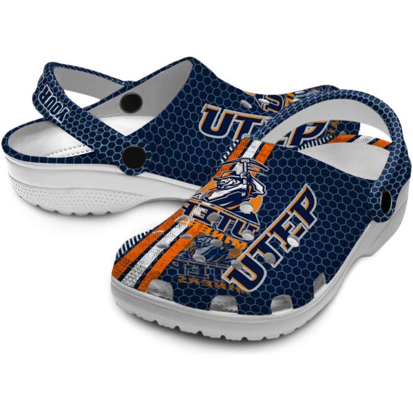 personalized utep miners contrasting stripes clog high quality
