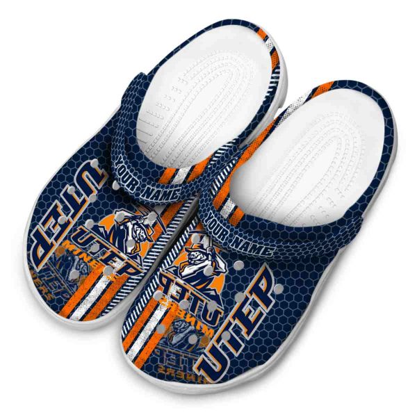 personalized utep miners contrasting stripes clog latest model