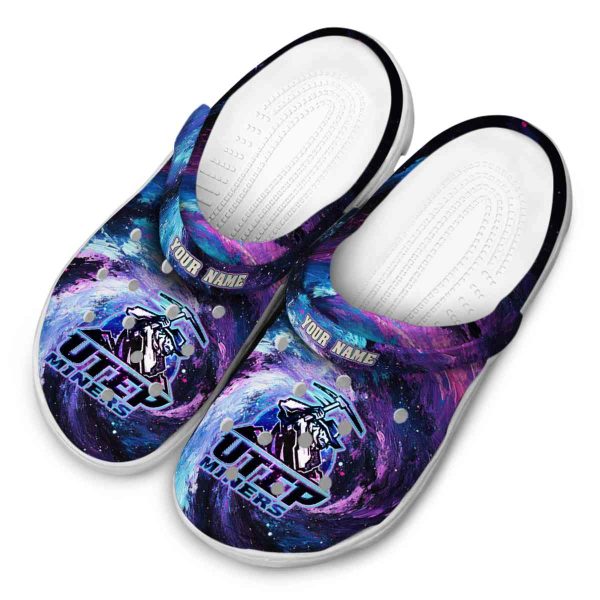 personalized utep miners galaxy swirl clog latest model