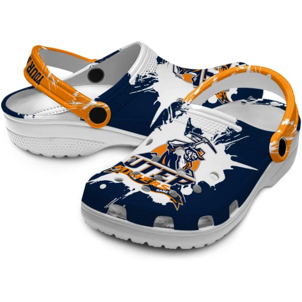 personalized utep miners splatter pattern clog high quality