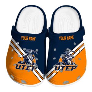 personalized utep miners striped accents clog best selling