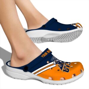 personalized utep miners striped accents clog fashion forward