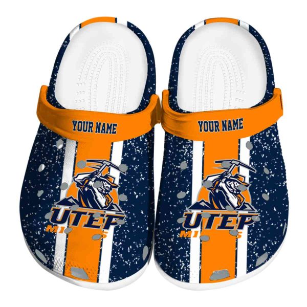 personalized utep miners vertical stripes clog best selling