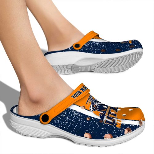 personalized utep miners vertical stripes clog fashion forward