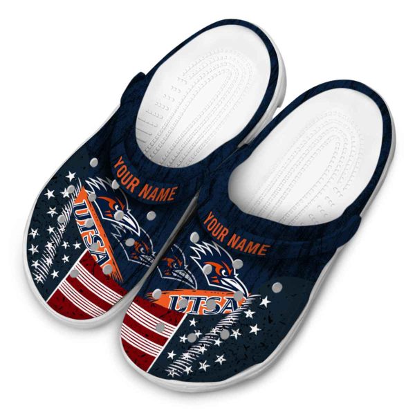 personalized utsa roadrunners star spangled side pattern clog latest model