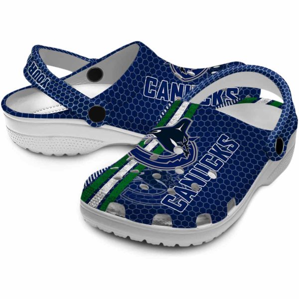 personalized vancouver canucks contrasting stripes clog high quality