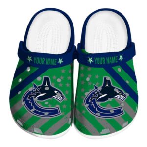 personalized vancouver canucks star spangled graphic clog best selling