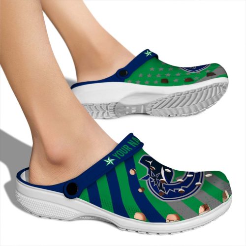 personalized vancouver canucks star spangled graphic clog fashion forward