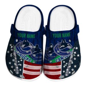 personalized vancouver canucks star spangled side pattern clog best selling