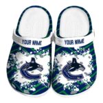 personalized vancouver canucks zigzag paint burst clog best selling
