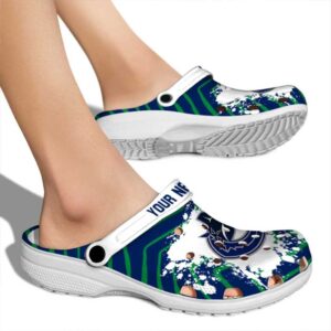 personalized vancouver canucks zigzag paint burst clog fashion forward