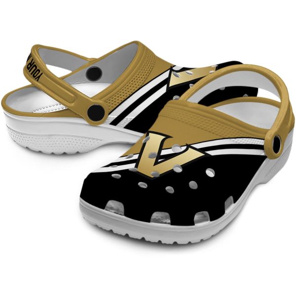 personalized vanderbilt commodores striped accents clog high quality