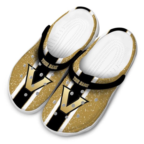 personalized vanderbilt commodores vertical stripes clog latest model