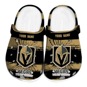 personalized vegas golden knights paint splatter graphics clog best selling