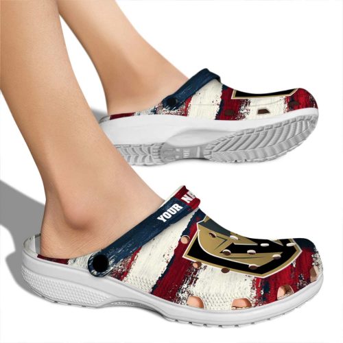 personalized vegas golden knights patriotic stripes clog fashion forward