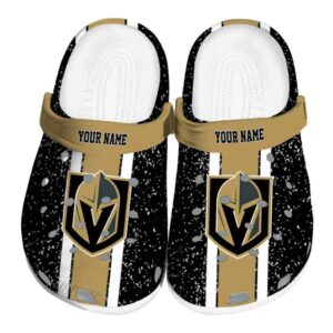 personalized vegas golden knights vertical stripes clog best selling
