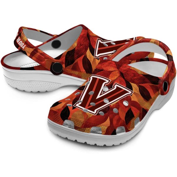 personalized villanova wildcats autumn leaves clog high quality