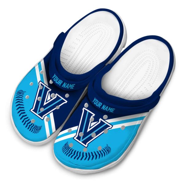personalized villanova wildcats baseball motif clog latest model