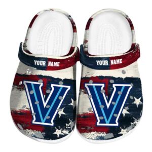 personalized villanova wildcats patriotic stripes clog best selling