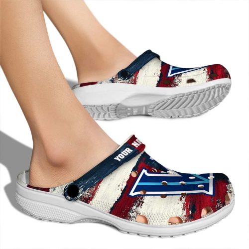 personalized villanova wildcats patriotic stripes clog fashion forward