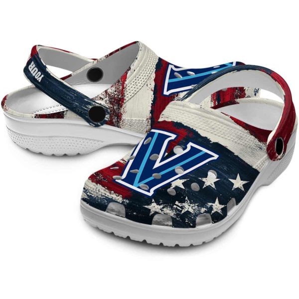 personalized villanova wildcats patriotic stripes clog high quality