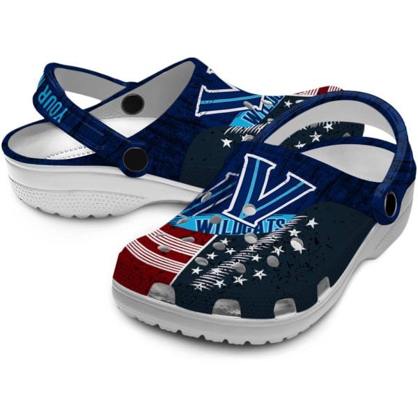 personalized villanova wildcats star spangled side pattern clog high quality