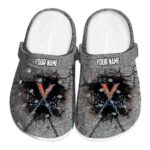 personalized virginia cavaliers cracked ground texture clog best selling