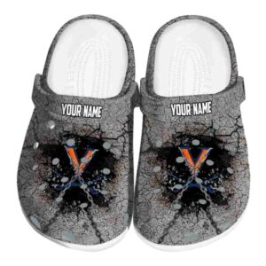 personalized virginia cavaliers cracked ground texture clog best selling