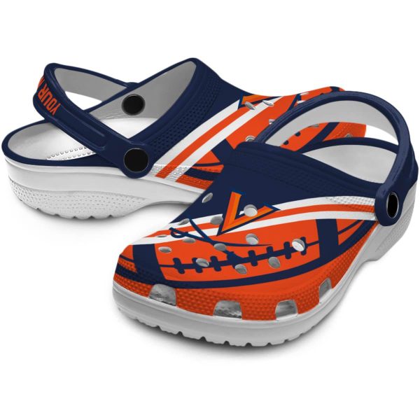 personalized virginia cavaliers football motif clog high quality