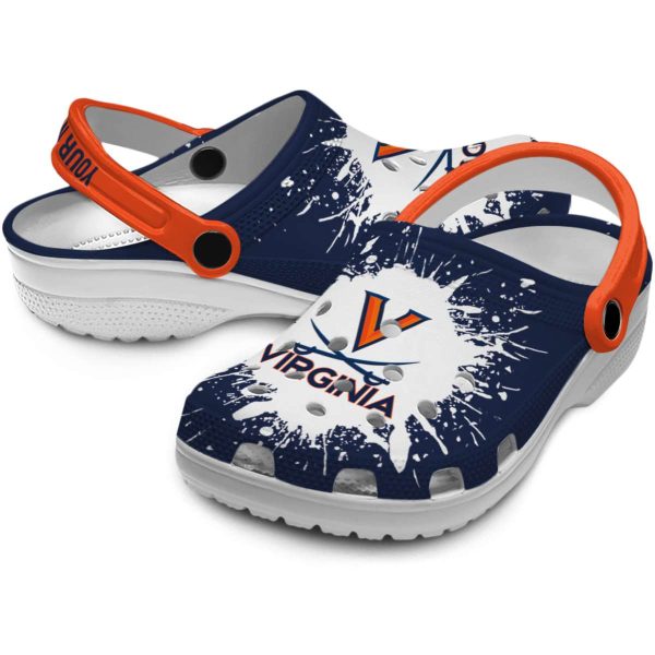 personalized virginia cavaliers splash art clog high quality