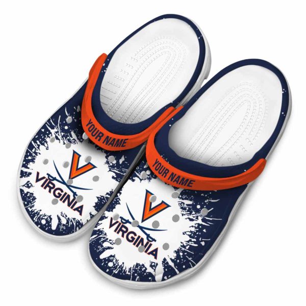 personalized virginia cavaliers splash art clog latest model