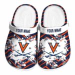 personalized virginia cavaliers zigzag paint burst clog best selling