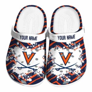 personalized virginia cavaliers zigzag paint burst clog best selling