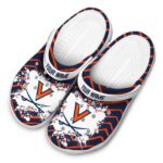 personalized virginia cavaliers zigzag paint burst clog best selling