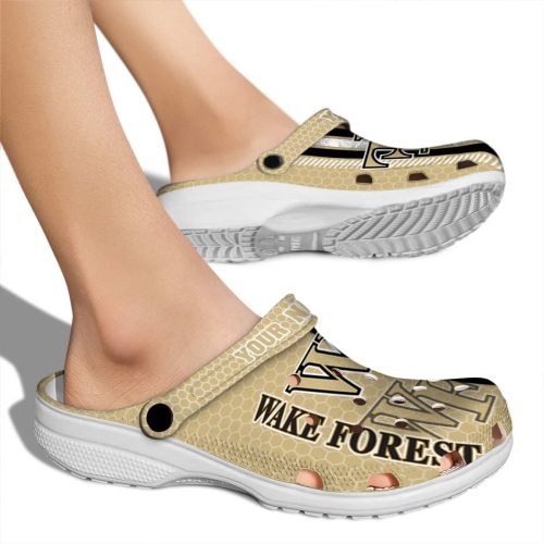 personalized wake forest demon deacons contrasting stripes clog fashion forward