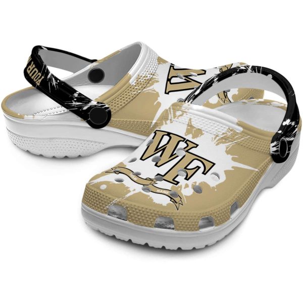 personalized wake forest demon deacons splatter pattern clog high quality