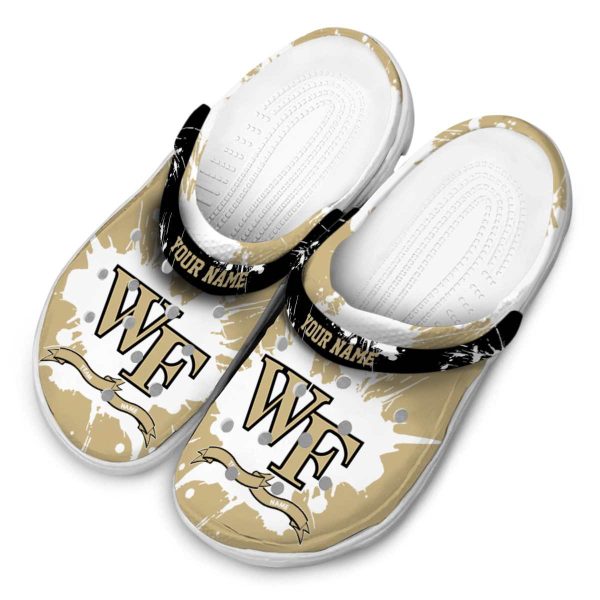 personalized wake forest demon deacons splatter pattern clog latest model