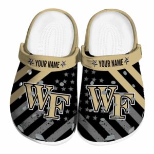 personalized wake forest demon deacons star spangled graphic clog best selling