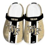 personalized wake forest demon deacons vertical stripes clog best selling